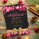 Convite Fita Xmas da Família Wonderland Red Dourada Winter<br><div class="desc">Festa Formal Elegante de Natal / Cocktail / modelo de Convite Jante com Flocos de Neve Dourados e Vermelhos e Luzes de Natal. Imprima seus amigos e colegas de trabalho com este design de convite sofisticado e elegante.</div>