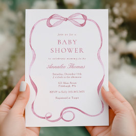 Convite Fitas cor-de-rosa e Chá de fraldas de Arcos