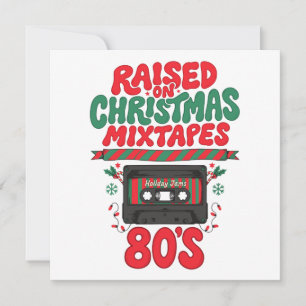 Convite Fitas de Natal dos Anos 80 Cassete Retro