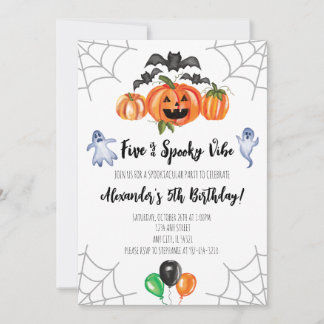 Convite Five is a Spooky Vibe 5th Birthday Invitation