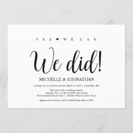 Convite Fizemos, Convidados de Recepção de Elopemento de C