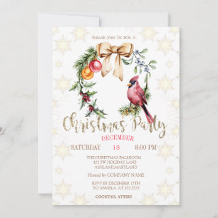 Convite Fla Fla Cardinal Natal Flocos de Neve