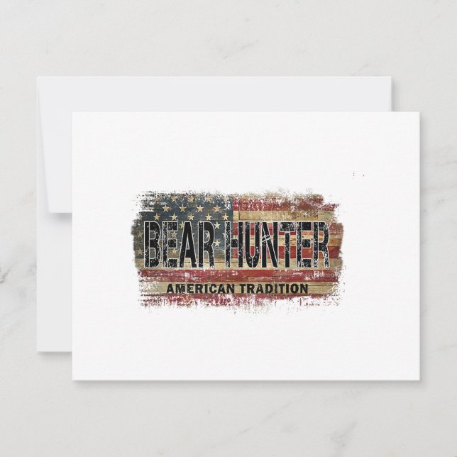 Convite Flag Bear Hunter americano (Frente)