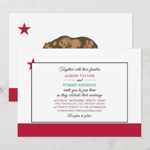 Convite Flag of California, California Wedding