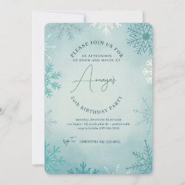 Convite Flakes Frame Winter Birthday Bash Invitation