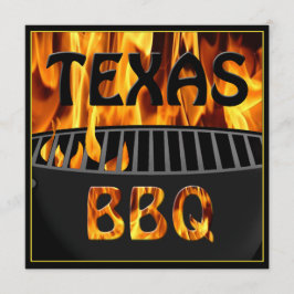 Convite Flamejante de Grill do CHURRASCO do Texas