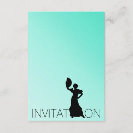Convite Flamenco Latim Dance Party Mint Blue Ombre