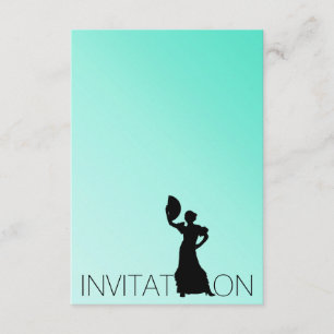 Convite Flamenco Latim Dance Party Mint Blue Ombre