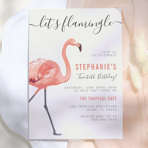 Convite Flamingle de vamos   Festa de aniversário Flamingo