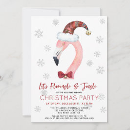 Convite Flamingle & Jingle Papais noeis Flamingo Partido d