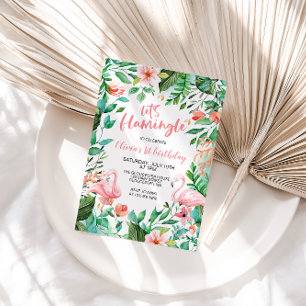 Convite Flamingle Tropical 1º aniversário flamingo Invitat