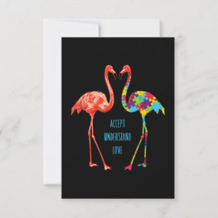 Convite Flamingo   Aceite Entenda Ame Autismo Flamingo
