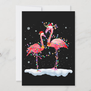 Convite Flamingo   Árvore de Natal de Flamingo Chapéu de P