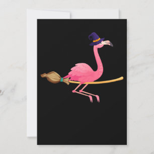 Convite Flamingo   Bruxa Flamingo Divertida Halloween