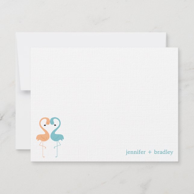 Convite Flamingo Casal Custom Flat - Notas de agradeciment (Frente)