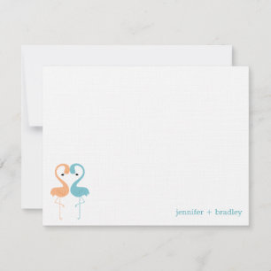 Convite Flamingo Casal Custom Flat - Notas de agradeciment