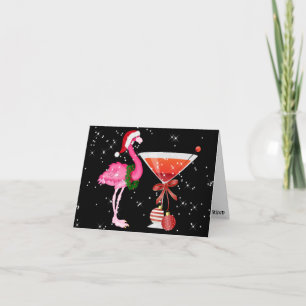 Convite Flamingo Cocktail Christmas Invitation - SRF
