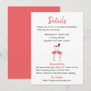 Convite Flamingo Cor-de-rosa Detalhes do Casamento Tropica