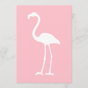 Convite Flamingo Cor-de-rosa e branco