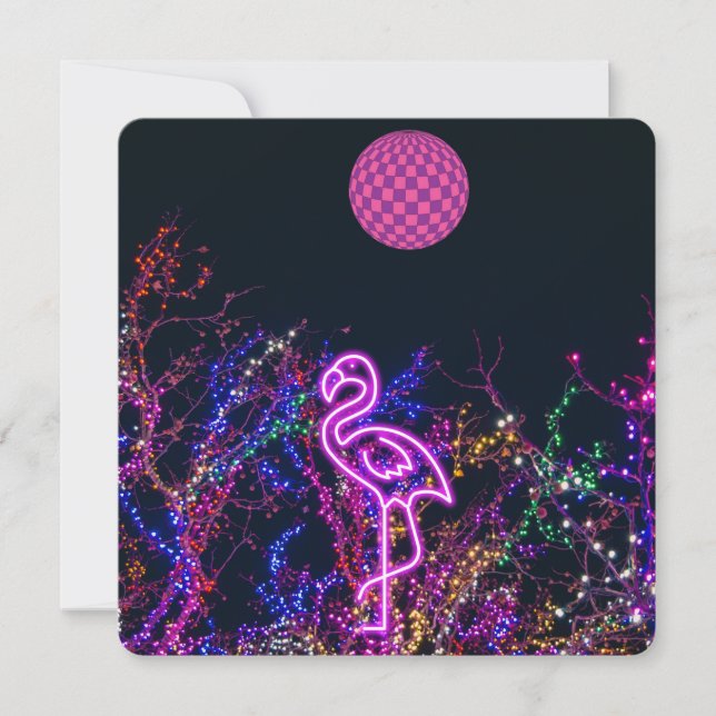 Convite Flamingo dança na festa. (Frente)
