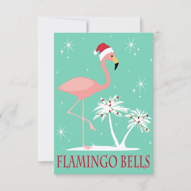 CONVITE FLAMINGO DE NATAL MODERNO VINTAGE (Frente)