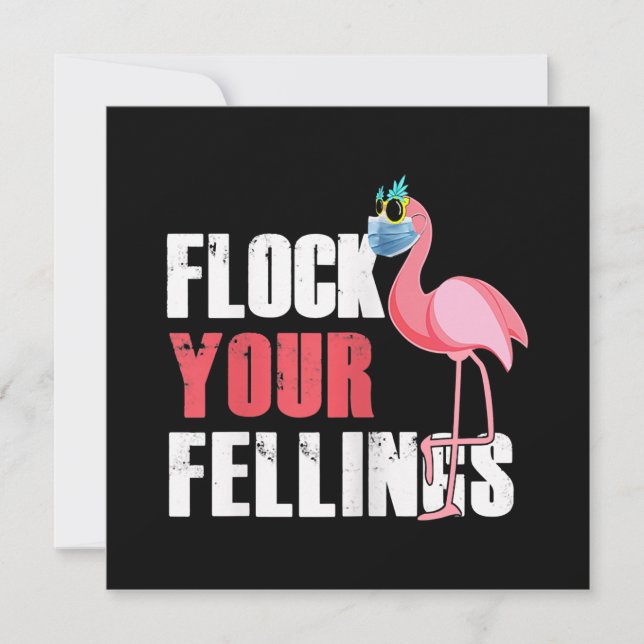 Convite Flamingo Engraçado para Mulheres Flocam Seus Senti (Frente)