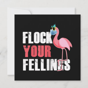 Convite Flamingo Engraçado para Mulheres Fluem Seus Sentim
