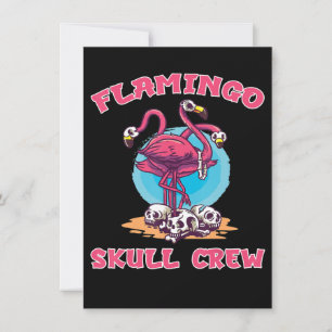 Convite Flamingo   Fantasia de Halloween Flamingo Caveira 