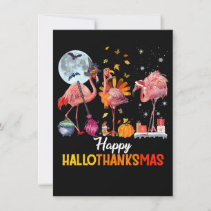 Convite Flamingo Flamingo Dia de Ação de Graças Halloween 