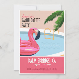 Convite Flamingo Flamingo Flutuante Rosa para Bach