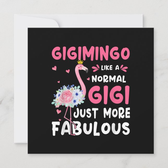 Convite Flamingo Gigimingo Como Uma Nana Normal É Engraçad (Frente)