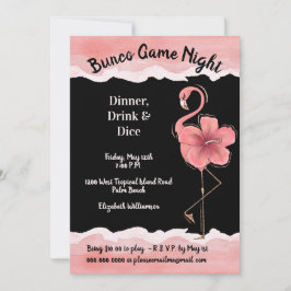 Convite Flamingo Girls Night Bunco, Rosa