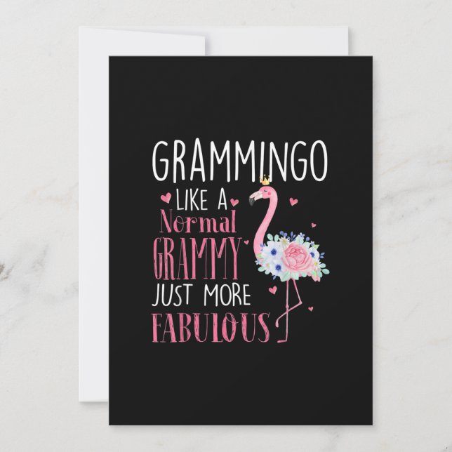 Convite Flamingo Grammingo Como Um Grammy Normal Engraçado (Frente)