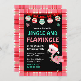 Convite Flamingo Holiday Christmas Party