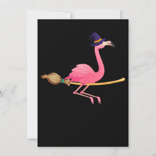 Convite Flamingo   Mulheres Bruxa Flamingo Engraçado Hallo