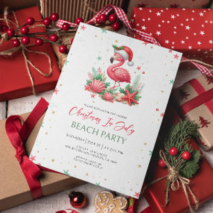 Convite Flamingo Natal em Julho