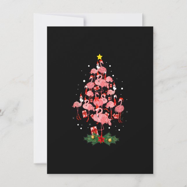 Convite Flamingo Natal Ornament Decor Engraçado Xmas (Frente)