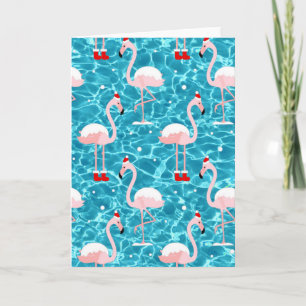Convite flamingo natal papai noel