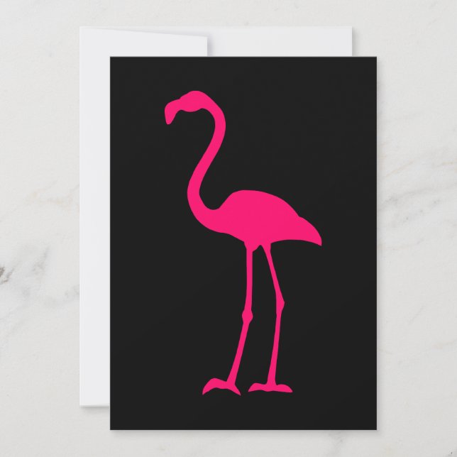Convite Flamingo Rosa Brilhante (Frente)