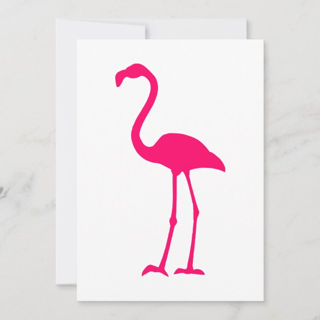 Convite Flamingo Rosa Brilhante (Frente)