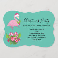 Flamingo Rosa em Chapéu de Papai Noel Natal Capric