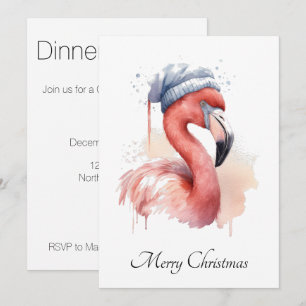 Convite Flamingo Snowbird do Papai Noel, personalizado