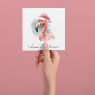 Convite Flamingo Snowbird do Papai Noel, personalizado