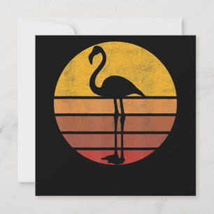 Convite Flamingo Sunset Trendy Animal Silhouette Flamingo