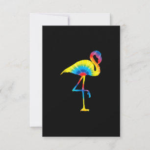 Convite Flamingo Tie Dye Arco-íris Estampa Animal Ave Hipp