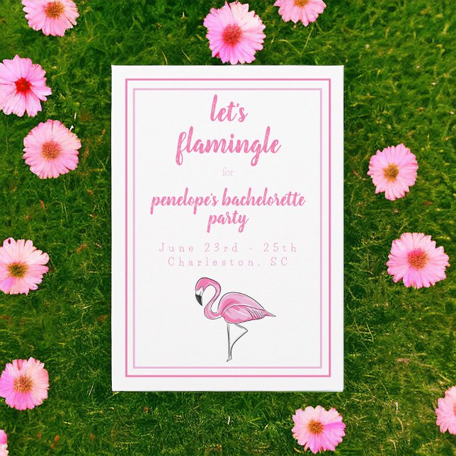 Convite Flamingo Vamos Flamingle Bachelorette Itinerário (Criador carregado)