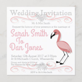 Convite Flamingo Wedding (Personalizável)