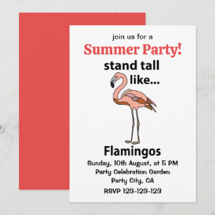 Convite Flamingos Ficam de Pé como Flamingos Flamingo