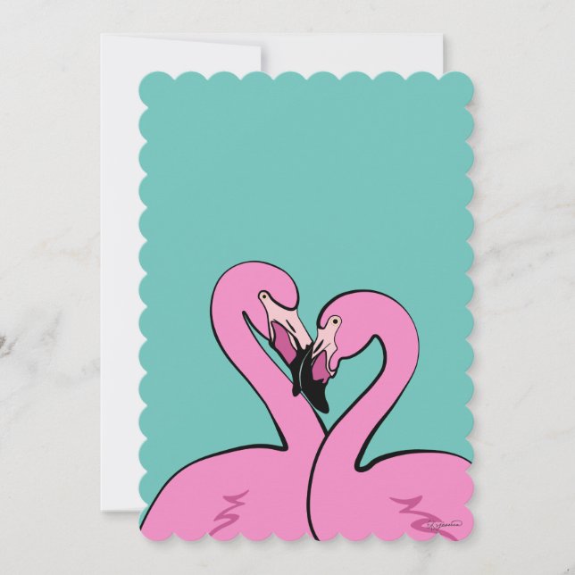 Convite Flamingos Invitation (Frente)