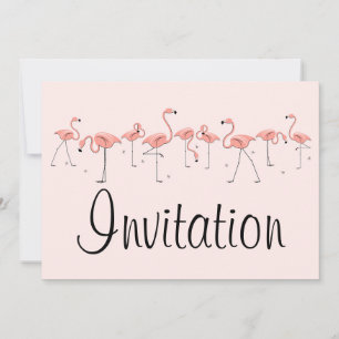 Convite Flamingos Pink Line